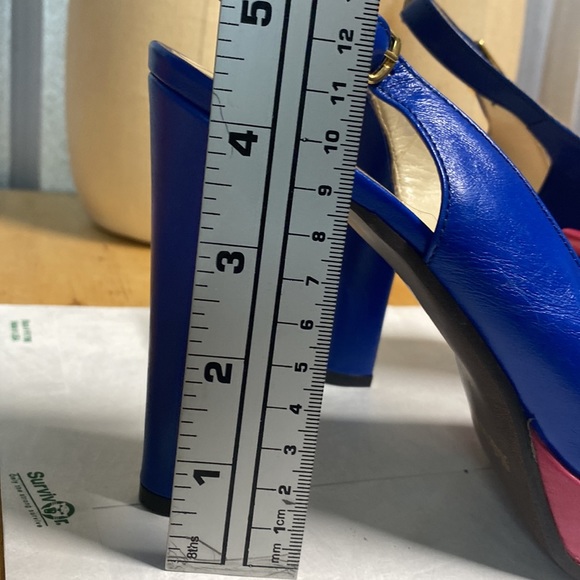 RARE DP PURSE MADE IN ITALY PLATFORM SLING BACK HEELS SIZE 38 - Picture 7 of 13